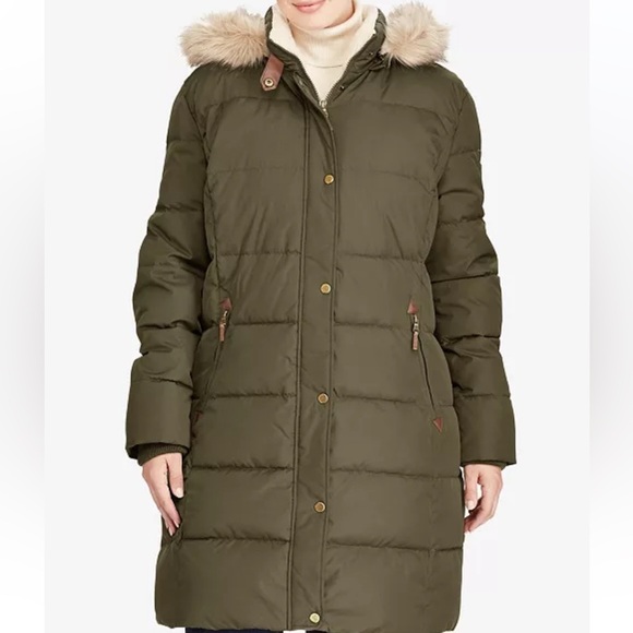 Lauren Ralph Lauren women’s down feather puffer jacket size large (missing hood) - Picture 2 of 11